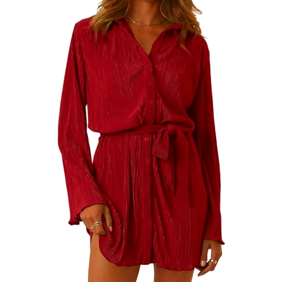 Dresses & Skirts - Button up Red Dress